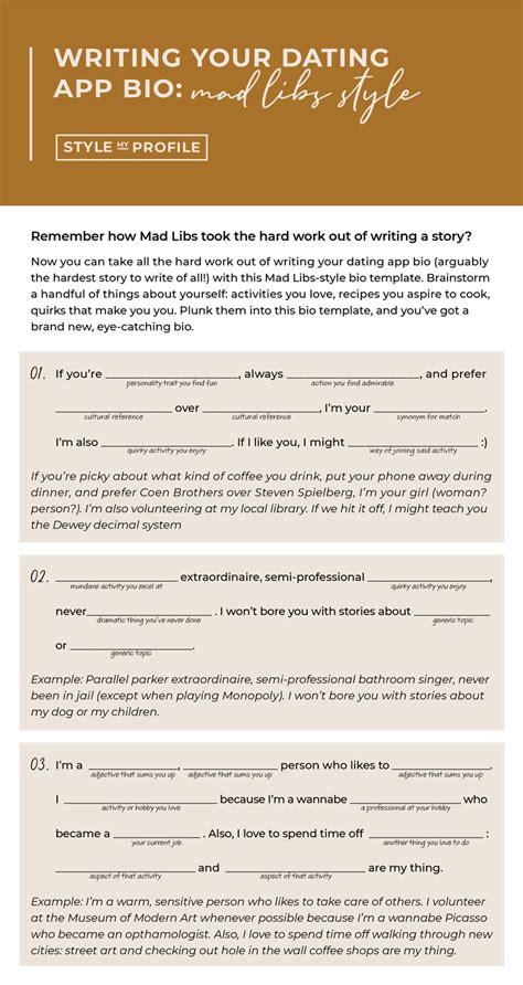 dating profile mad libs