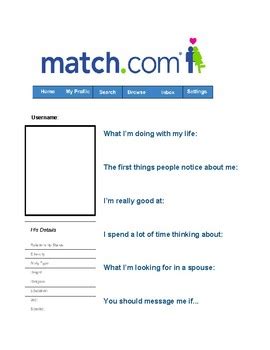 fake dating profile template