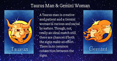 gemini man dating taurus woman