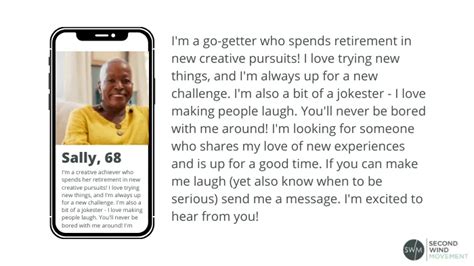 how to write a dating profile for an older woman