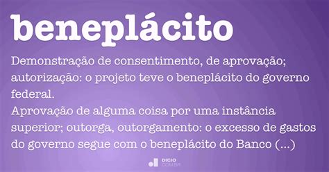 o que significa a palavra beneplácito