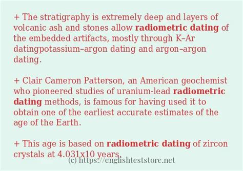 radiometric dating in a sentence