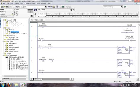 run hookup test in rslogix 5000