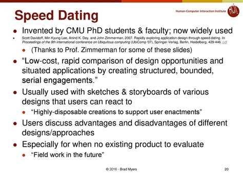 speed dating hci