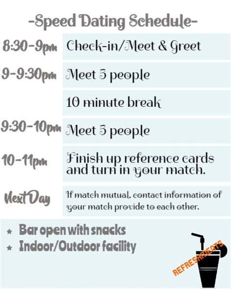 speed dating schedule