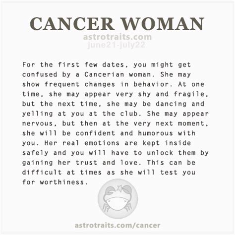 what to know when dating a cancer woman