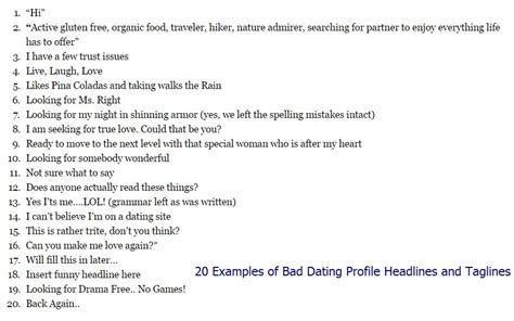 witty dating profile lines