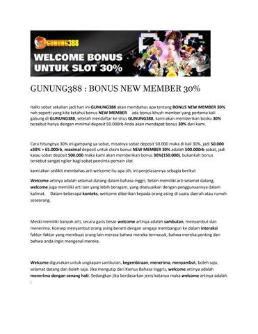 GUNUNG303 Bonus New Member 60 Free Spin Amp GUNUNG303 - GUNUNG303