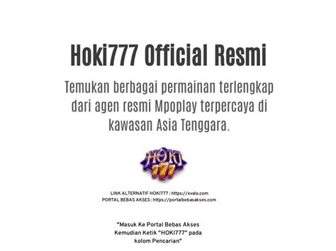 HOKI777 Agen Resmi Mpoplay Dengan Permainan Terlengkap HOKI777 Resmi - HOKI777 Resmi