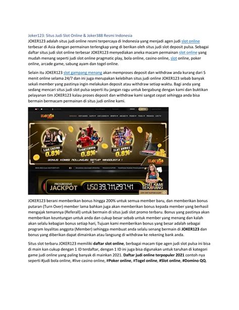 JOKER123 Situs Judi Slot Online Resmi Joker Gaming JOKER123 Rtp - JOKER123 Rtp