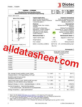 P2000M Datasheet Pdf Diotec Semiconductor P2000M - P2000M