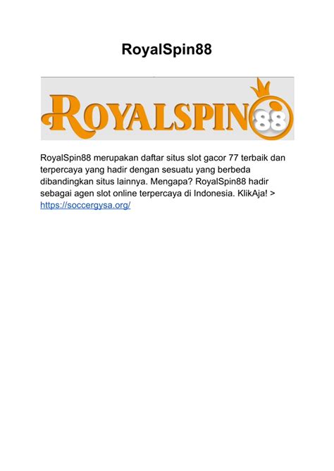 ROYALSPIN88 Ada Asuransi Kalau Gagal ROYALSPIN88 - ROYALSPIN88