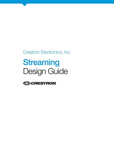 Design Guide Crestron Streaming Design Guide BETFLIX4 Rtp - BETFLIX4 Rtp