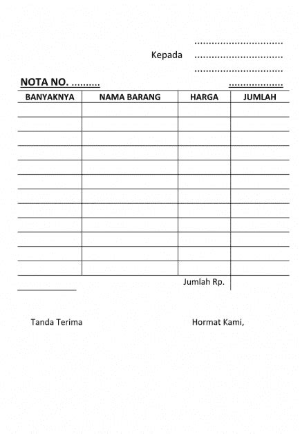 Download Nota Kosong Docs Pdf Dan Excel Gratis Kosong Alternatif - Kosong Alternatif