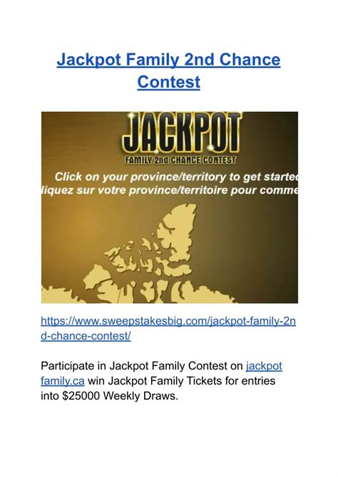 Jackpot Family Second Chance Contest Login Jackpot Login - Jackpot Login