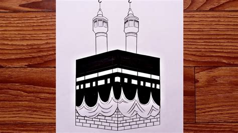 Kabe Çizimi Kolay How To Draw Kaaba Step Kakabet Resmi - Kakabet Resmi