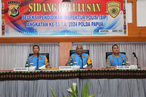 Kapolda Papua Pimpin Sidang Kelulusan Sekolah Inspektur Polri SOMBONG4D - SOMBONG4D