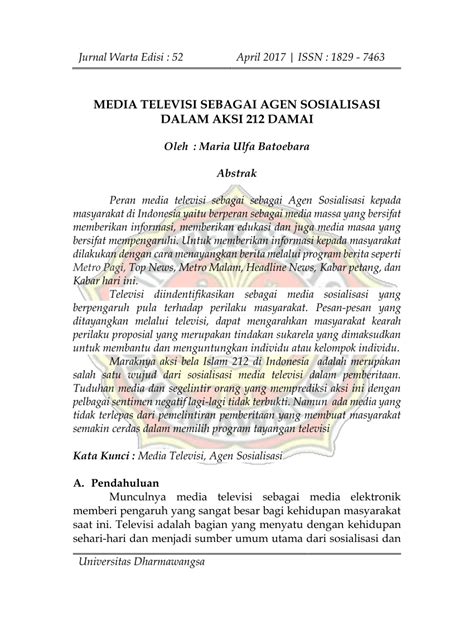 Media Televisi Sebagai Agen Sosialisasi Dalam Aksi 212 BINTANG321 - BINTANG321