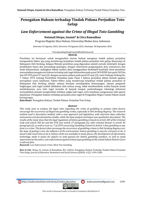 Penegakan Hukum Terhadap Tindak Pidana Perjudian Toto Gelap Hukumtoto - Hukumtoto