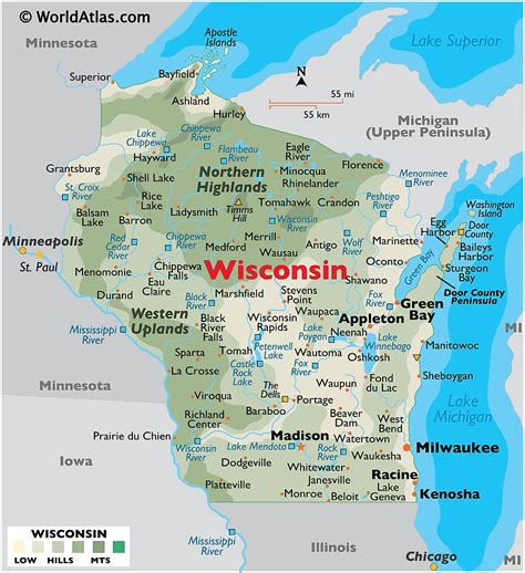 Wisconsin Maps Amp Facts World Atlas Wisconsin - Wisconsin