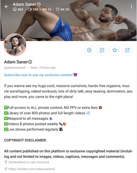 Adamsanerof Onlyfans Xxx Telegram channel preview