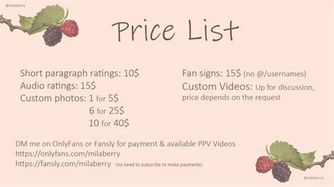 Milaberry OnlyFans channel