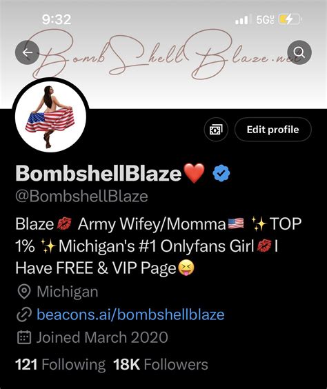 Bombshellblaze porn OnlyFans channel