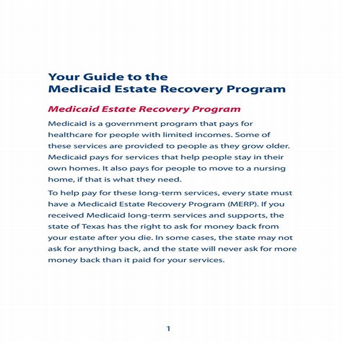 2024 In Brief Medicaid Estate Recovery A 2004 Survey of State