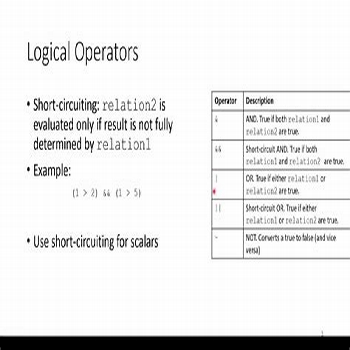 2024 Logical matlab operators 