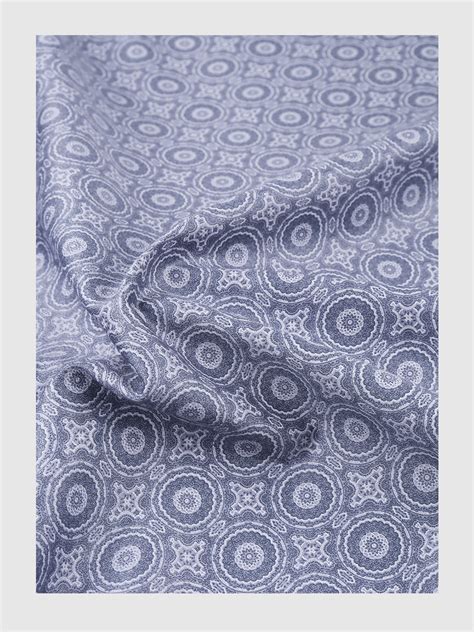 Men Cotton Rich Blue Printed Shirt Fabric Oslo Print 