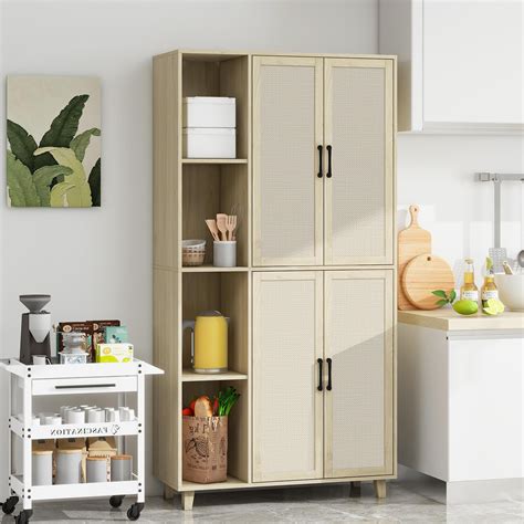 Llinc Store Door Vertical Cabinet With Shelves Tall Wardrobe With