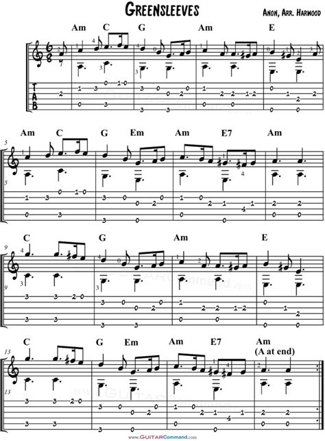 Sheet Music With The Words Greenieves On It