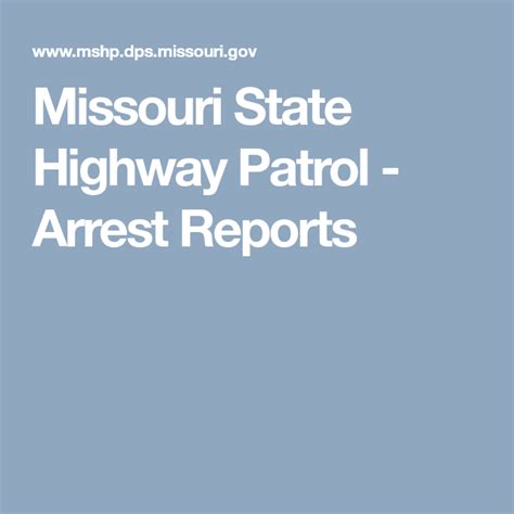 highway patrol missouri arrest reports 6