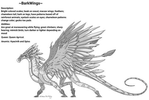 A Drawing Of A Dragon With Wings On It S Back Legs And The Words Bark