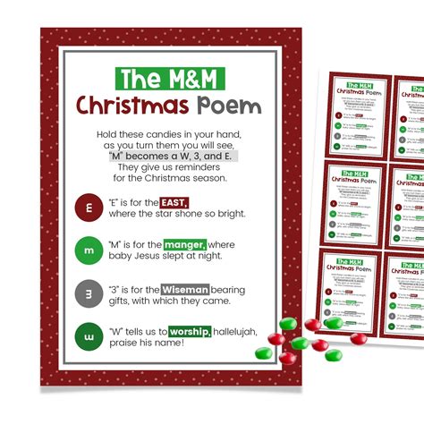 M&M Christmas Poem Printable | All FREE Printables