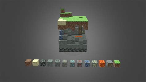 minecraft blocks pack  poly    model