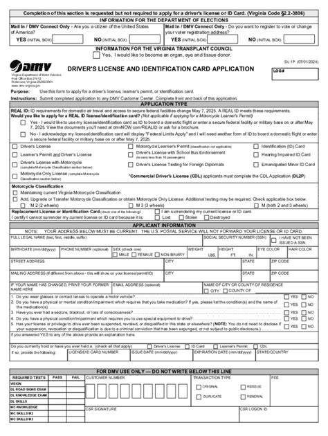 Fillable Form Virginia Drivers License Renewal Fill Out Sign Online