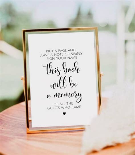 This Book Will Be A Memory Sign Minimalist Wedding Memory Book Sign