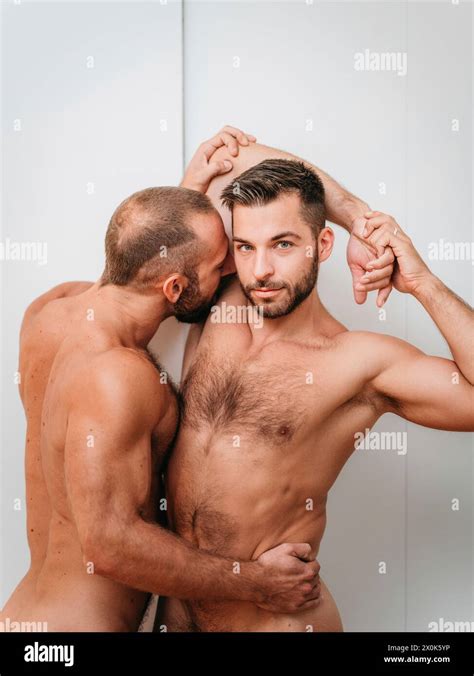 Naked Gay Couple In The Bedroom Stock Photo Alamy