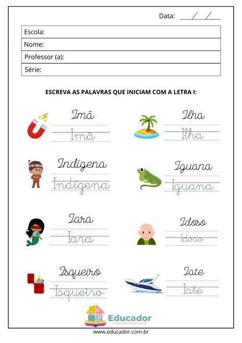 Com Base Nos Materiais O Que A Letra Q Representa - Atividades com a letra I