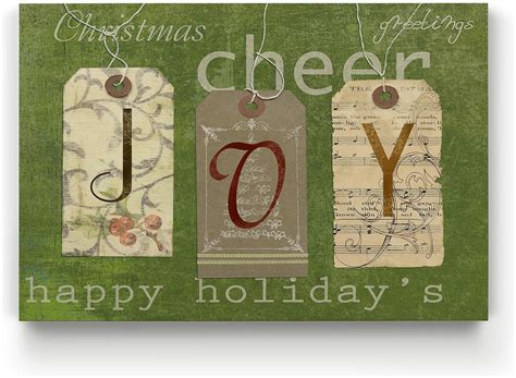 Aatoeax Xmas Wall Art Paintings Prints Christmas Cheer Joy Tags