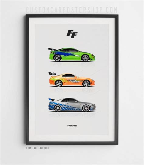 Fast And Furious Paul Walker Tribute Wall Art Movie Cars Nissan