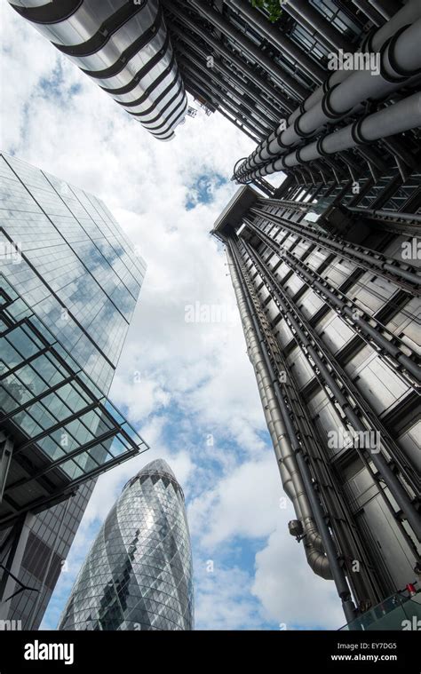 Looking Up At The Lloyd S Building In The Financial District London