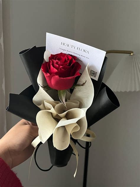 Valentine S Day Single Rose Bouquet Idea Flowers Bouquet Gift