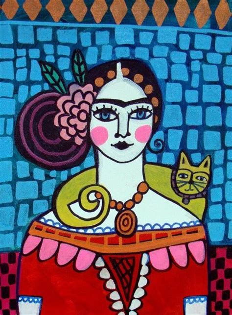 Mexican Folk Art Painting Cat Art Print Posters Art Prints