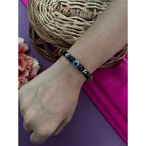 Buy Digital Dress Room Evil Eye The Nazar Batu Rudraksha Bracelet Online