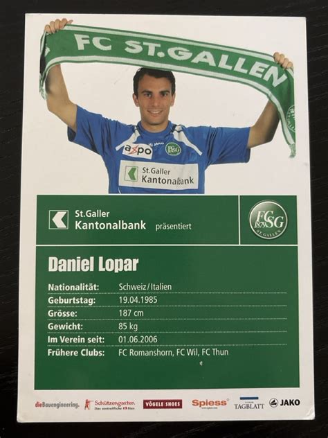 Daniel Lopar Autogrammkarte - FC St. Gallen Saison 09/10 (Gebraucht) in ... 