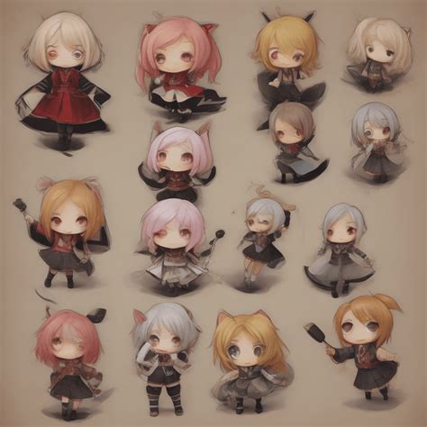 resembling anime chibi aesthetics  minimal details   clean