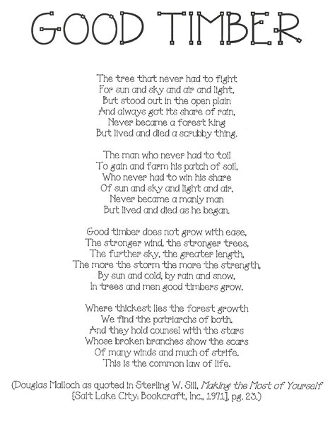 Good Timber Poem Printable Trevor C Fowler