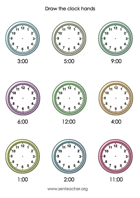 Activity Sheets On Clock